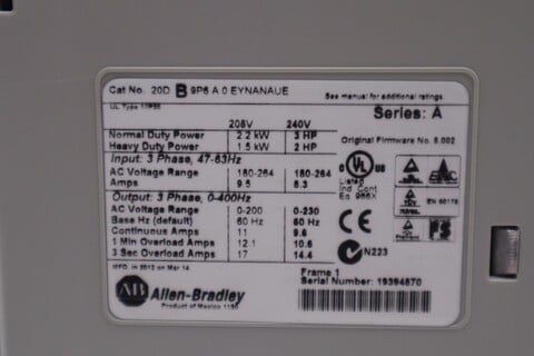3 HP Allen-Bradley #20DB9P6A0EYNANAUE, powerflex 700s variable frequency d, NEW - Image 4