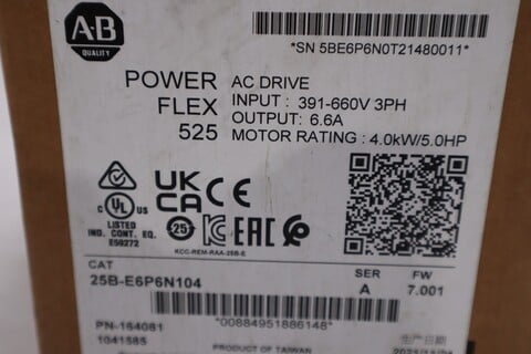 Allen-Bradley #25B-E6P6N104, 5 HP, 600 Volts, 3 Phase - Image 2