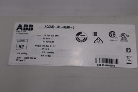 5 HP ABB #ACS580-01-09A0-6, Variable Frequency Drive, 3 Phase - Image 4