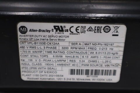A-b #VPL-B1153E-CK12AA, Servo Motor, NEW - Image 2