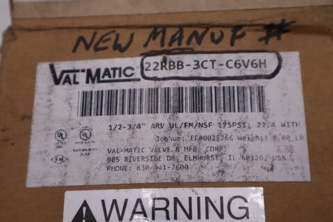 Val Matic Check Valve 22RBB-3CT-C6V6H 1/2" -3/4" Flanged Valve 175PSI NEW #2081B - Image 4