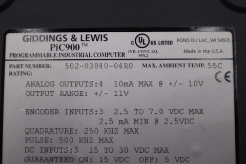 Giddings & Lewis 502-03840-04R0 Pic900 Servo Encoder 4Ao 3Ei Module NEW IN BOX - Image 5