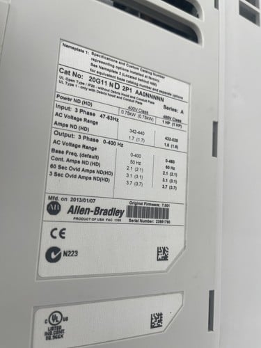 NEW ALLEN BRADLEY PowerFlex 755 20G11ND2P1AA0NNNNN 1 HP VFD DRIVE STOCK 3697 - Image 5