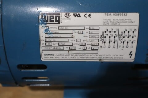 Circulation burks g5 pump 33g5-1-1/4 230-440v 1/3 hp 3 phase - stock m-25cc - Image 4