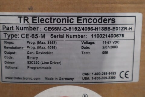 T & R ELECTRONIC CE65M-D-8192/4096-H13BB-E01ZR-H Encoder - STOCK GF270 - Image 2