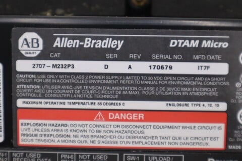 Allen-Bradley bradley dtam mirco screen 2707-m232p3 ser. d rev. a new no box stk h508a - Image 2