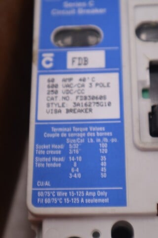 New open box eaton fdb3060s 60 amp 600v 3 pole circuit breaker stk k307a - Image 4