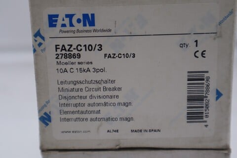 Eaton FAZ-C10/3 Circuit Breaker Part Moeller Series #K-2208 - Image 3