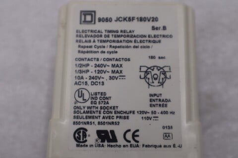 Schneider electric square d 9050jck5f180v20 timing relay new stock gf-694a - Image 4