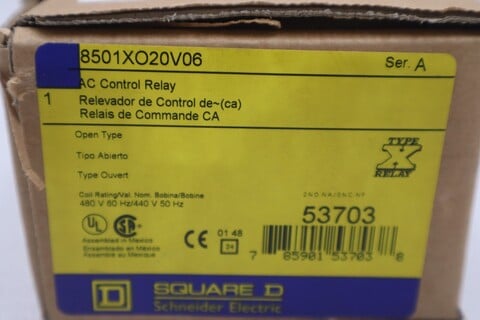 Square D 8501-XO20V06 AC Control Relay 8501XO20V06 Series A, new open box, G362A - Image 2
