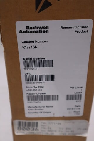 Allen-Bradley Bradley 1771-SN I/O Scanner Module - ROCKWELL REMANUFACTURED - STK GF826 - Image 3