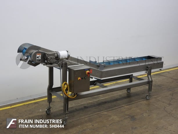 16" wide x 6.1' long, Smalley, Stainless Steel, inclined cleated belt conveyor, food grade belt, 1/2 HP drive - Image 5