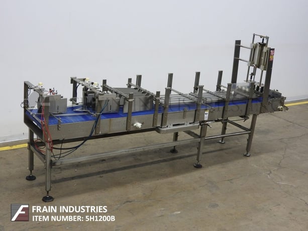 23-3/4" W x 94" L Modern, Stainless Steel, 1 to 4 lane, Intralox  style belt, accumlation table - Image 1