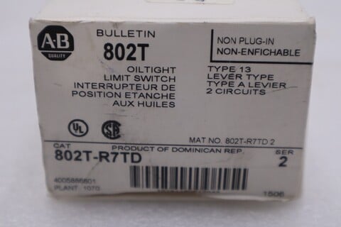 Allen-Bradley bradley 802t-r7td ser. 2 120vac 3a new with box stock g616a - Image 1