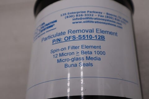 Oil filtration systems inc. ofs-s510-12b filter element - new - stock gf1133 - Image 1
