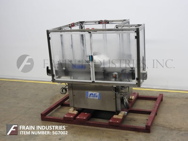 P E USA #Splendid-L7A, automatic inline Stainless Steel cold glue, partial or full wrap around labeler - Image 1