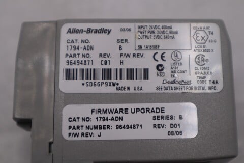 Allen Bradley 1794-ADN s/n B Flex DeviceNet Adapter 1794ADN STOCK B-1559 - Image 1