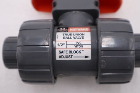 Hayward-Tyler 1/2" PVC Dark Gray True Union Ball Valve NEW OPEN BOX STOCK H1216A - Image 2
