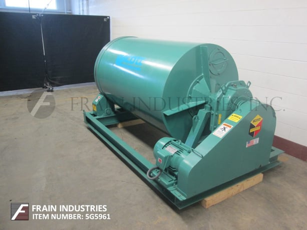 25 cu.ft. Scott #RD25, rotary drum batch mixer, 5 HP, forward/reverse, pneumatic clamp down swing open access - Image 3