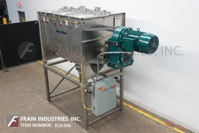 60 cu.ft. Marion #HPS4272, 316 Stainless Steel paddle mixer, three section hinged lid, safety grates, 72" L x - Image 5