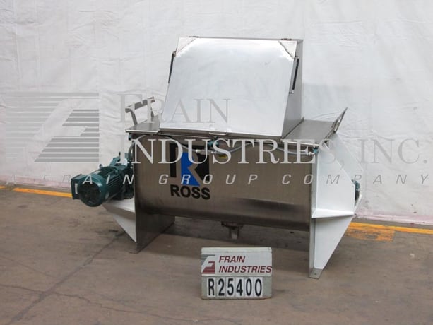 25 cu.ft. Ross #42N-25, 304 Stainless Steel, double ribbon blender w/bag break station with lid, 4" bottom - Image 5