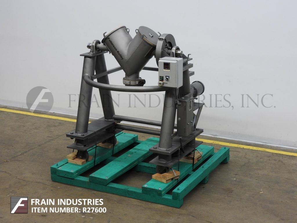 1 cu.ft. Patterson, 316 Stainless Steel, twin shell mixer, .75 HP, bolt down covers, 5-3/4" ID butterfly - Image 1