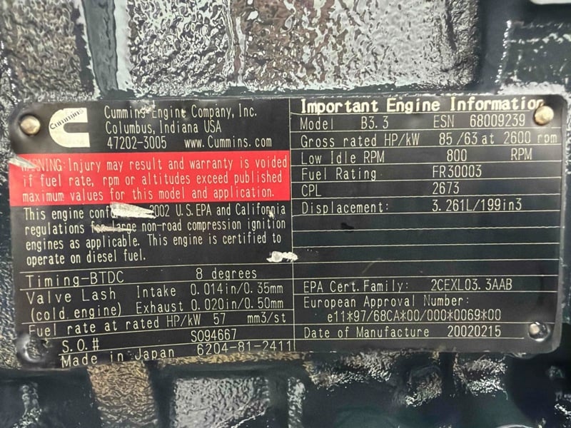 85 HP Cummins #B3.3T, diesel engine, complete, CPL 2673, warranty - Image 5