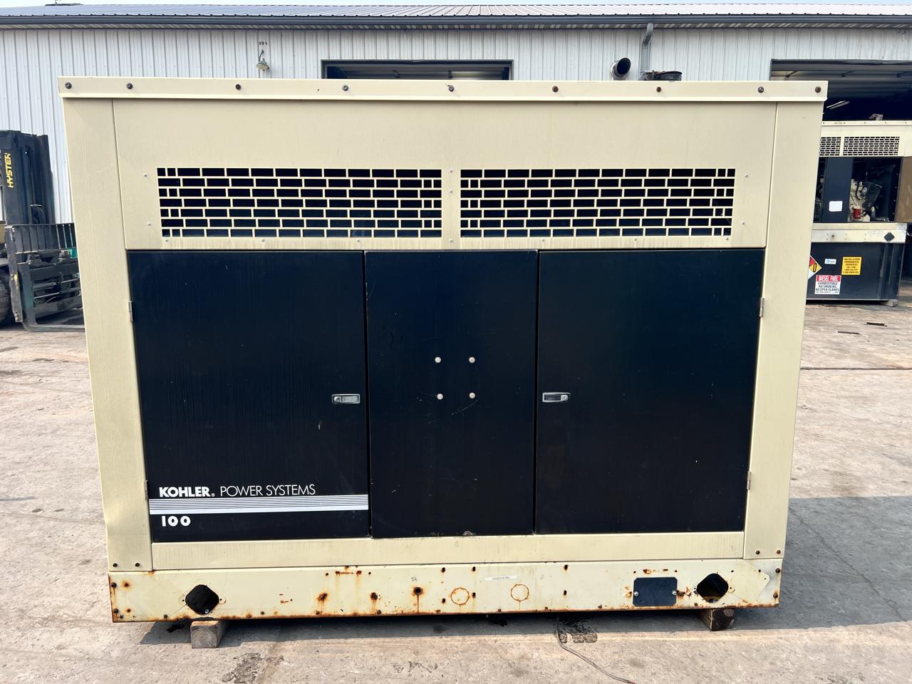 100 KW Kohler #100REOZJC, diesel generator set, 120/240 Volts, 1 phase, 4.5L John Deere engine, sound - Image 1