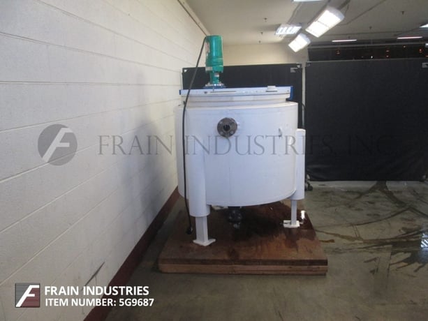 150 gallon Tycon USA, glass lined low pressure jacketed mixing tank, lift up covers, 38" diameter x 32" deep - Image 2