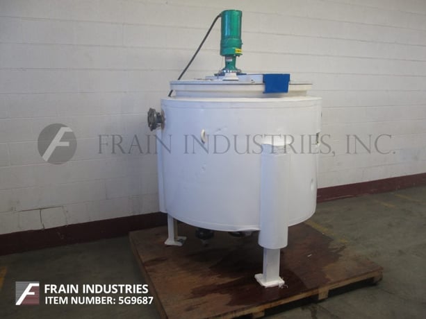 150 gallon Tycon USA, glass lined low pressure jacketed mixing tank, lift up covers, 38" diameter x 32" deep - Image 5