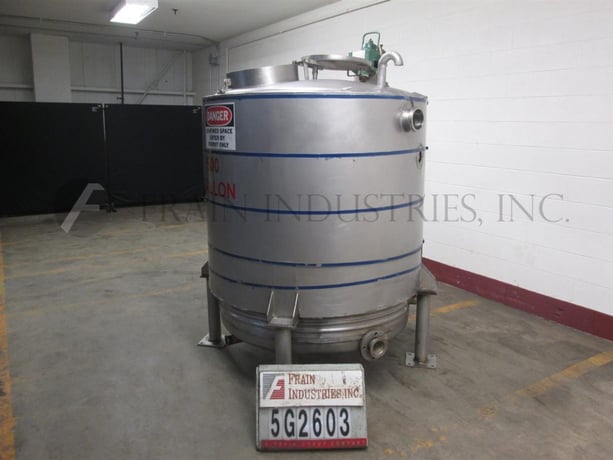 500 gallon Feldmeier, 316 Stainless Steel, low pressure jacketed tank, 51" diameter x 60" straight wall - Image 3