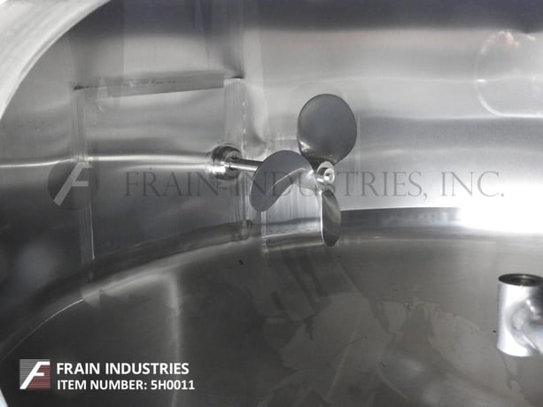 1000 gallon Cherry Burrell #CV, 304 Stainless Steel, single wall tank, 65" diameter x 80" deep with a 64" - Image 2