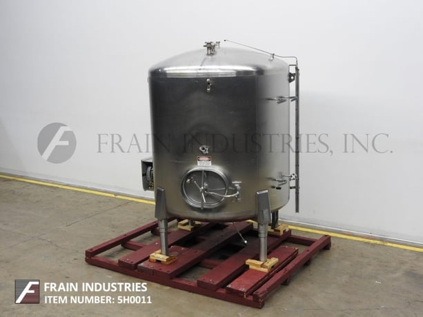 1000 gallon Cherry Burrell #CV, 304 Stainless Steel, single wall tank, 65" diameter x 80" deep with a 64" - Image 5