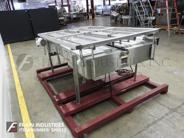 52-1/2" W x 83" L Nercon, Stainless Steel bi-directional table top belt accumulation conveyor - Image 3