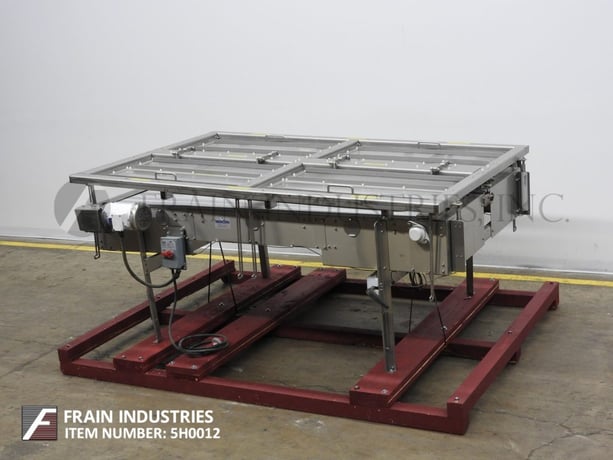 52-1/2" W x 83" L Nercon, Stainless Steel bi-directional table top belt accumulation conveyor - Image 5