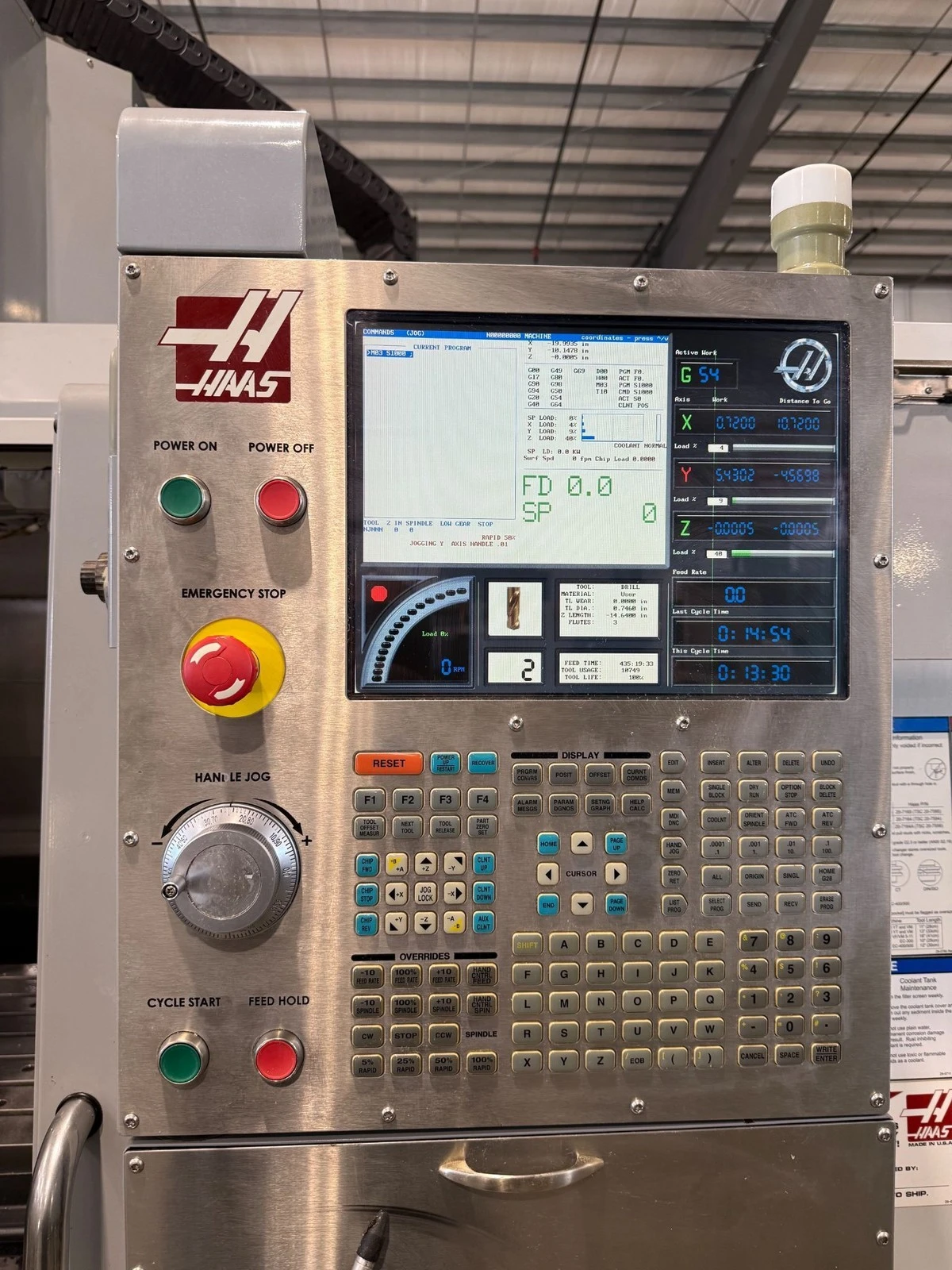 Haas #VF-3BYT, 4-Axis CNC Vertical Machining Center, 40" X, 26" Y, 25" Z, 54" x 24" table, 30 HP, 7500 RPM - Image 8