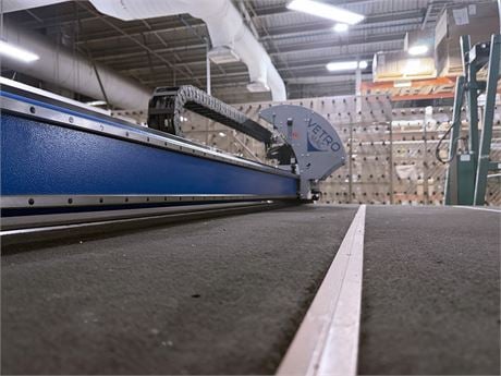 Vetromac #SA-40-26, automatic float glass cutting table, 157" x 102" max. glass, 3/4" thick, 656 FPM, air - Image 3