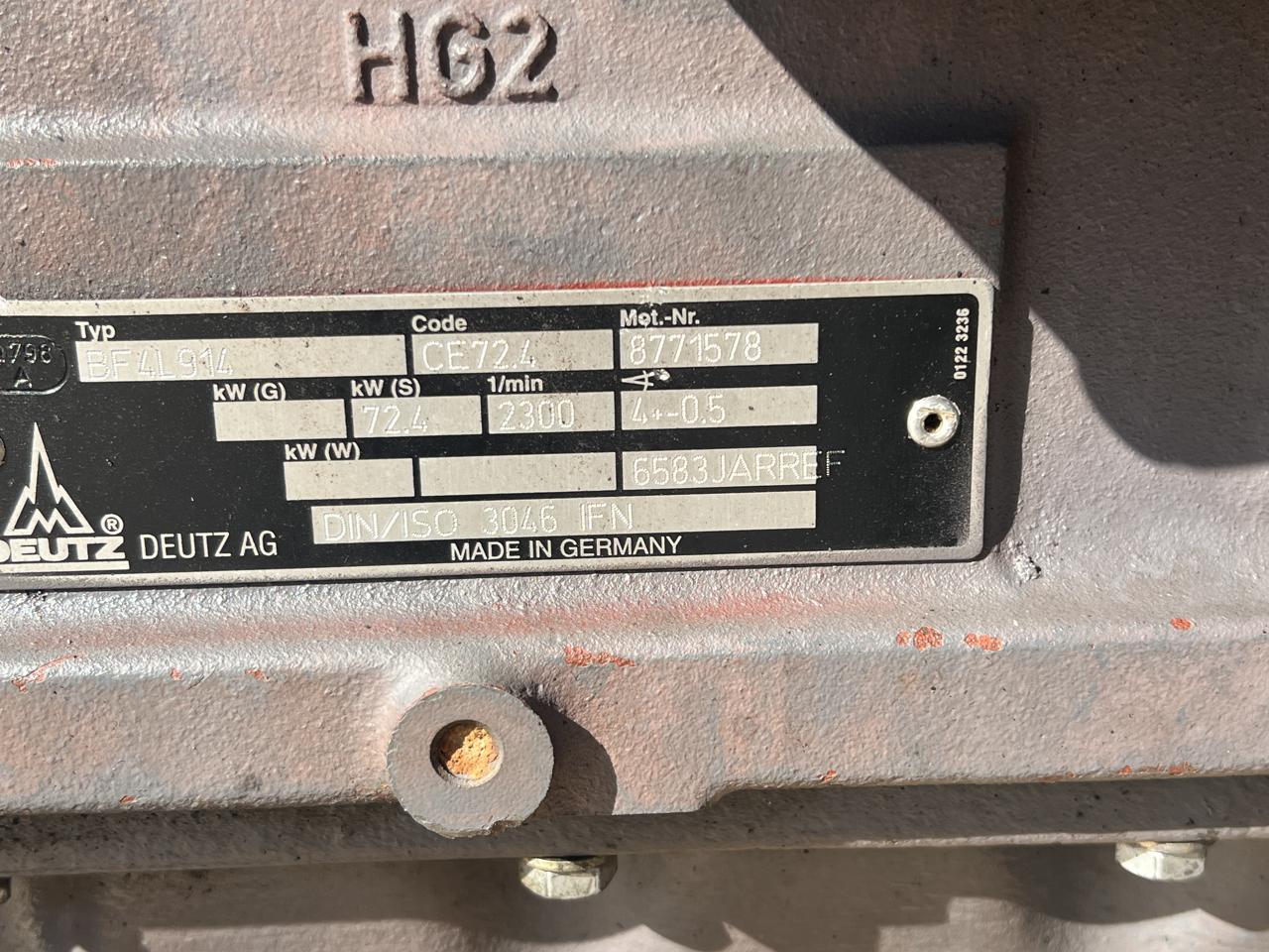 100 HP Deutz #BF4L914, industrial diesel engine, air cooled, 2000 - Image 9