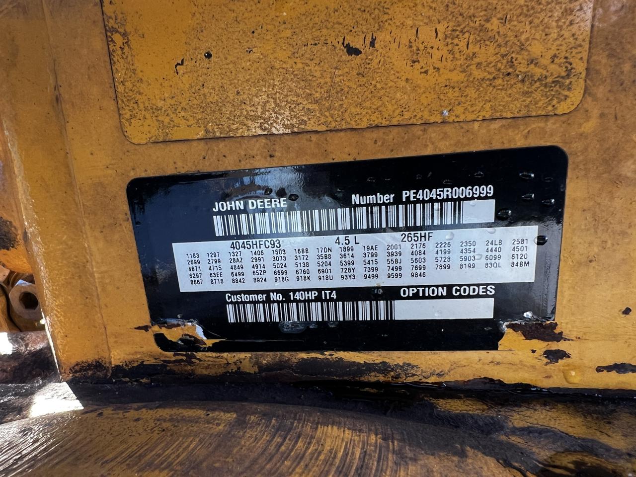 180 HP John Deere #4045HFC93, diesel power unit w/ radiator & controller, no EGR or DPF, 5650 hours, 2012 - Image 8