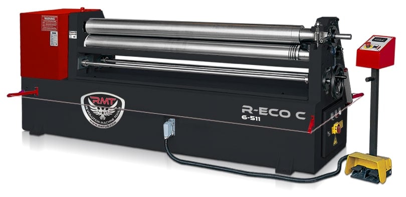 5' 0' x 14 gauge RMT #R-ECO-B-5-354, motorized initial pinch 3 roll plate roll, cast iron frame, magnetic - Image 3