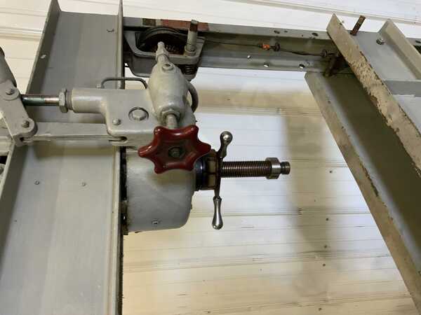 25 Ton, Dake #7-089, hydraulic H-frame press, 5" stroke, 34-1/4" between uprights, 37-3/4" x 9-3/4" bed, hand - Image 2