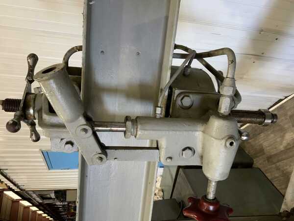 25 Ton, Dake #7-089, hydraulic H-frame press, 5" stroke, 34-1/4" between uprights, 37-3/4" x 9-3/4" bed, hand - Image 3