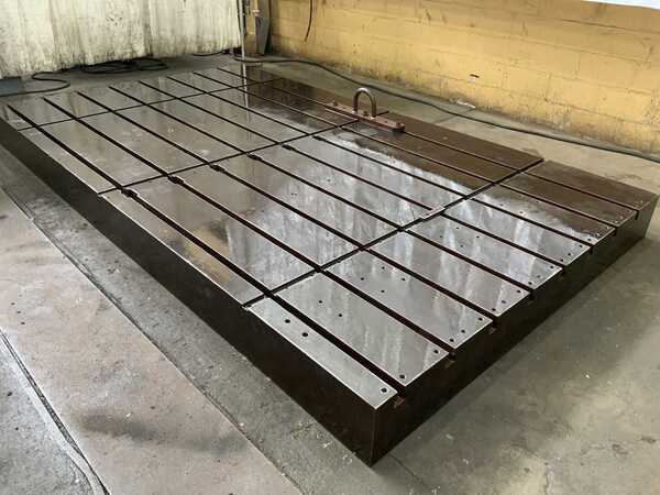 85-3/4" x 147" x 10", T-slotted floor plate, (8) T-slots, 1-1/4" slot top width, 2-1/4" bottom width, 10" - Image 1