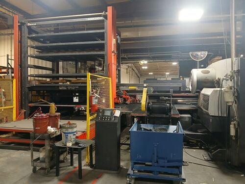 33 Ton, Amada #EMLK-3610-NT, CNC turret punch/laser combination, 58 station, 4 automatic index, 60" x 200" - Image 2