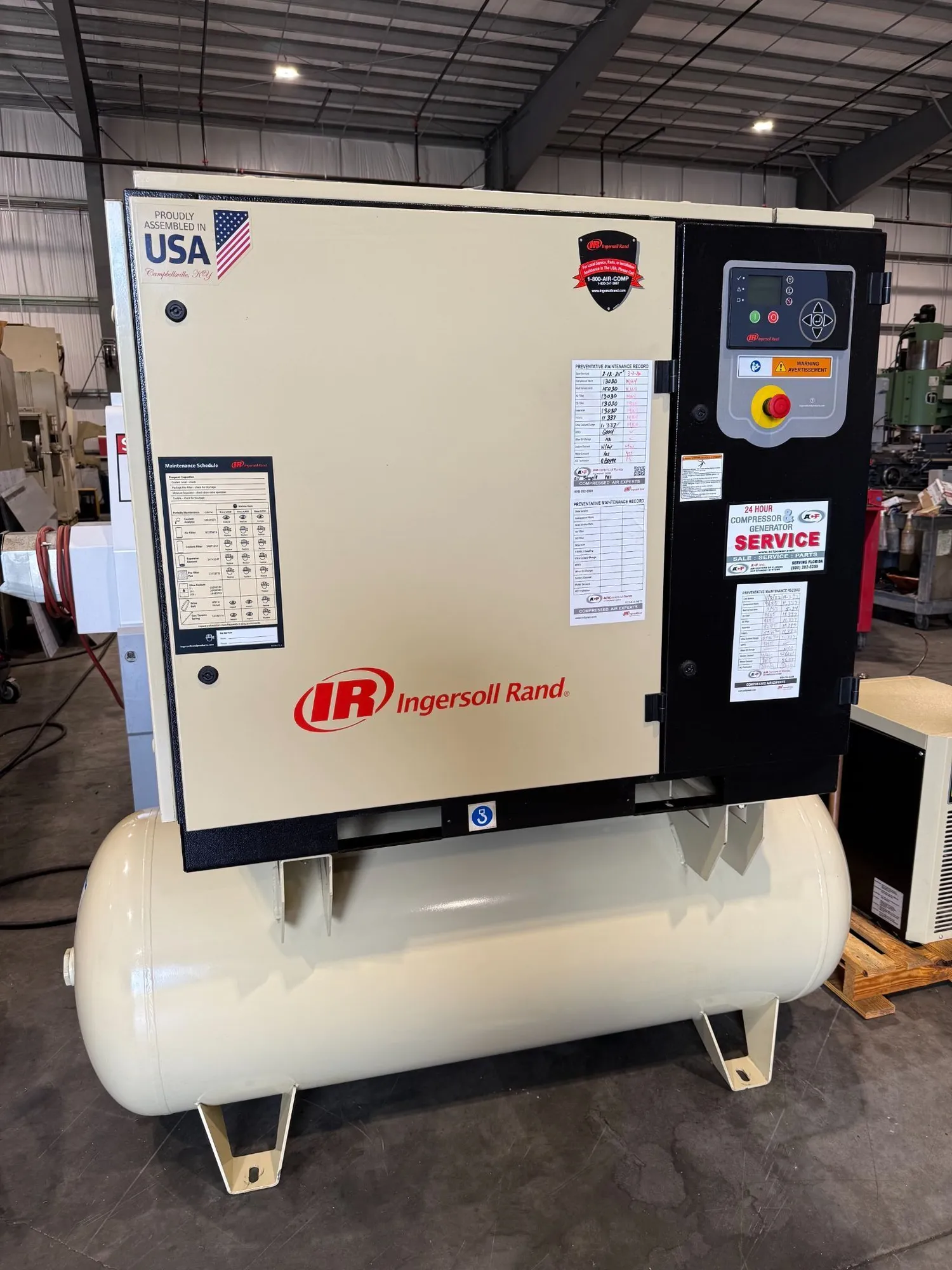 59-99 CFM, 125 psi, Ingersoll-Rand #UP6S-25-125, rotary screw air compressor, 25 HP, 120 gallon tank, D108IN - Image 6