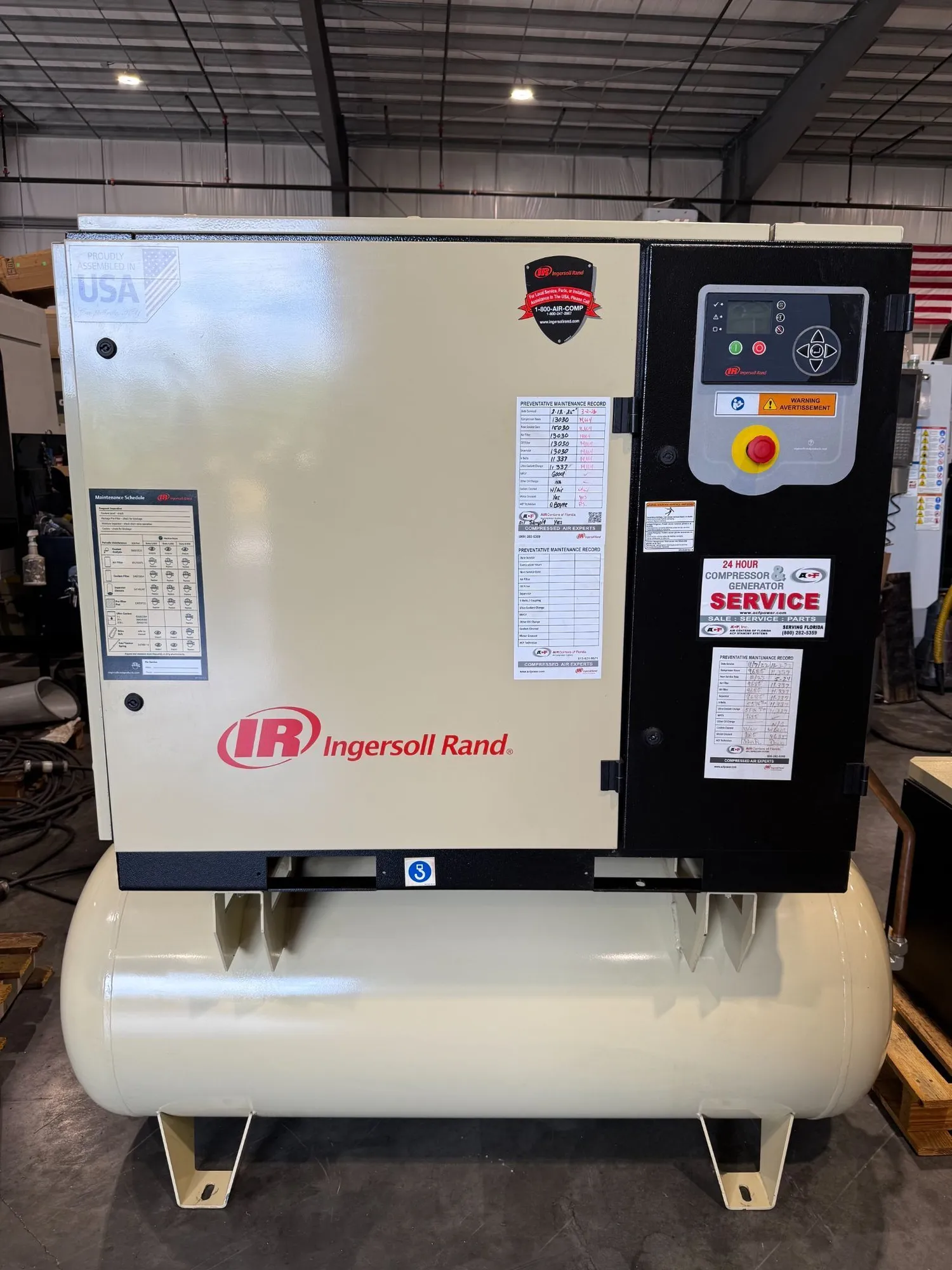 59-99 CFM, 125 psi, Ingersoll-Rand #UP6S-25-125, rotary screw air compressor, 25 HP, 120 gallon tank, D108IN - Image 10