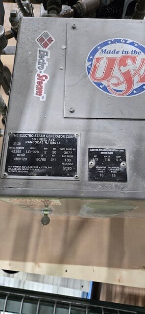 Electro-Steam #LG-020, steam generator, 100 psi, 2 BHB, 480/120 V., 2020 - Image 3