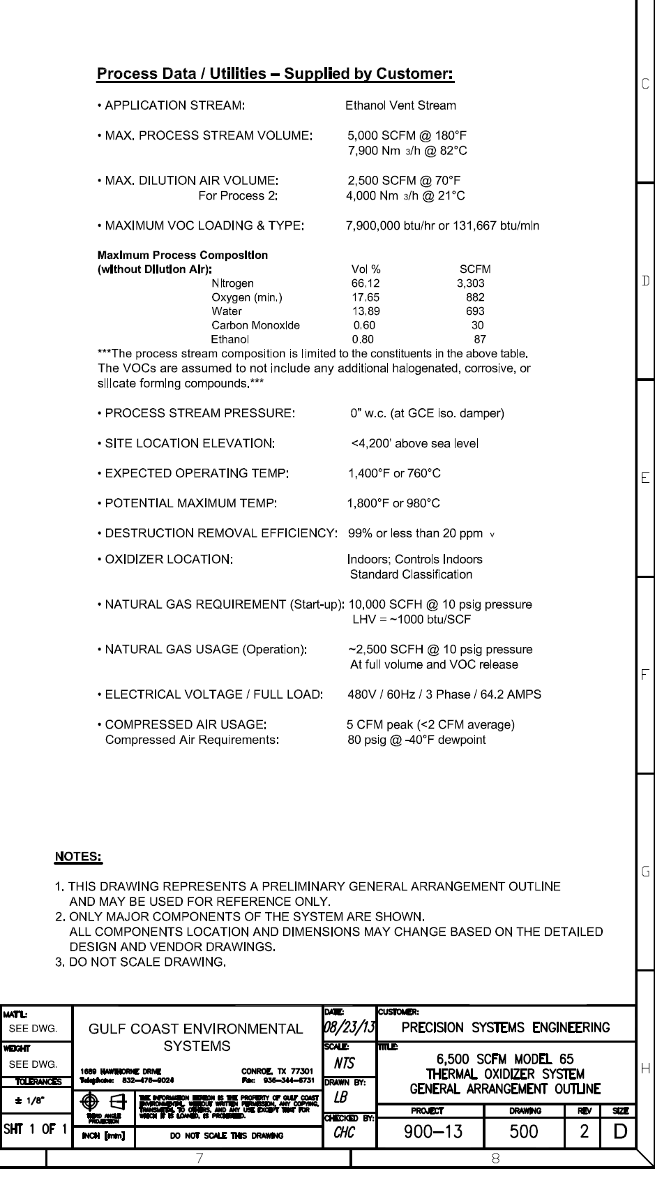 6500 SCFM, Gulf Coast Environmental Systems #65-TO, Thermal Oxidizer, gas fired, 55' insulated stack, (2) New - Image 5