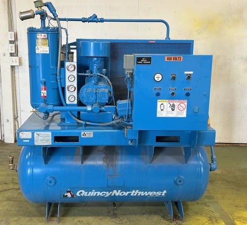 57 cfm, 100 psig, Quincy Northwestern #F15-V, Rotary Screw Air Compressor, 15 HP, 460 V., electrical panel - Image 2