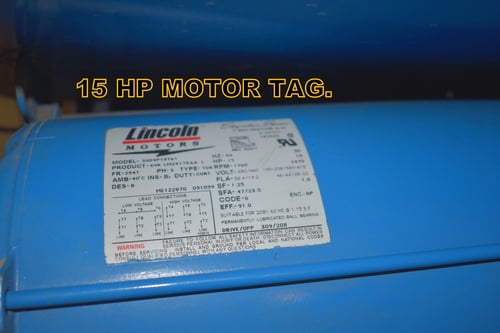 57 cfm, 100 psig, Quincy Northwestern #F15-V, Rotary Screw Air Compressor, 15 HP, 460 V., electrical panel - Image 7